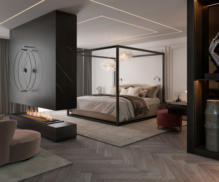 Ceas de perete lux elegant Barcelona Ø 90 cm, cu indicatoare lemn nuc lacuit, BAR - NOMON [4]