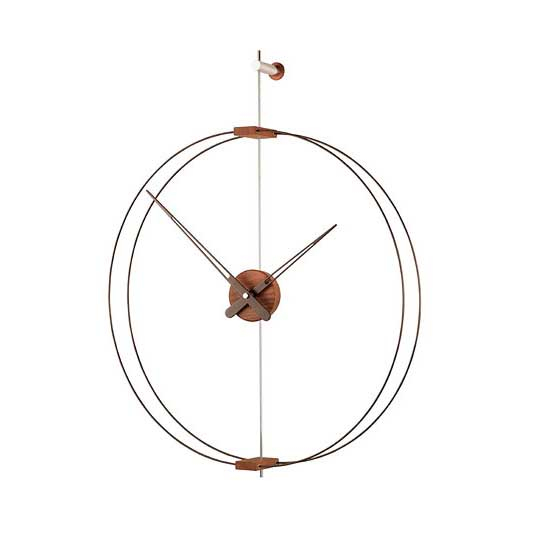Ceas de perete lux elegant nuc/alama Mini Barcelona Ø 66 cm, cu indicatoare lemn, MBAR - NOMON [2]