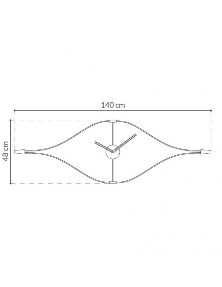 Ceas de perete lux Look fibra de sticla cu elemente din lemn de nuc, LON000NN - NOMON [5]