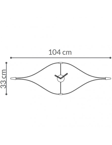 Ceas de perete lux Mini Look fibra de sticla cu elemente din lemn de nuc si alama, MLON000N - NOMON [5]