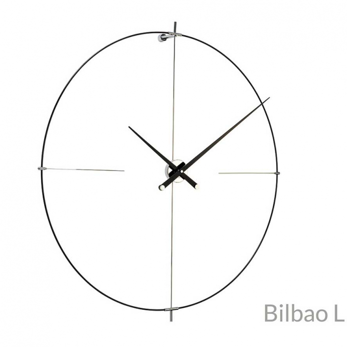 Ceas de perete lux nuc/alb/negru Bilbao Ø 105 cm, inel fibra de sticla, BIL000BB - NOMON [5]