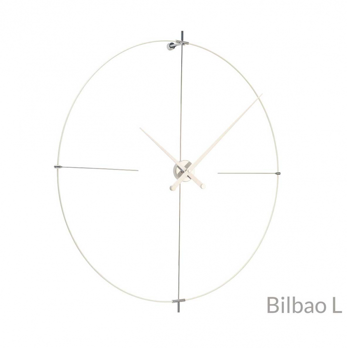 Ceas de perete lux nuc/alb/negru Bilbao Ø 105 cm, inel fibra de sticla, BIL000BB - NOMON [2]