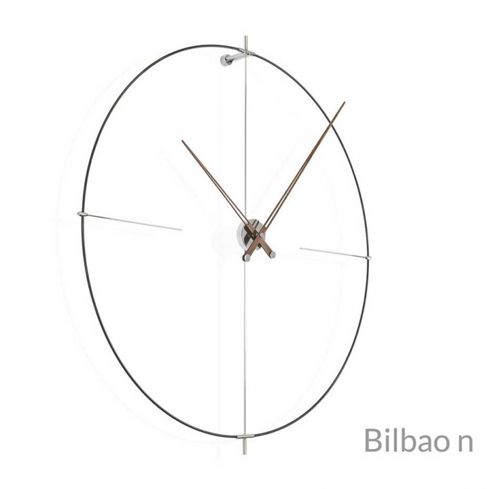 Ceas de perete lux nuc/alb/negru Bilbao Ø 105 cm, inel fibra de sticla, BIL000BB - NOMON [4]
