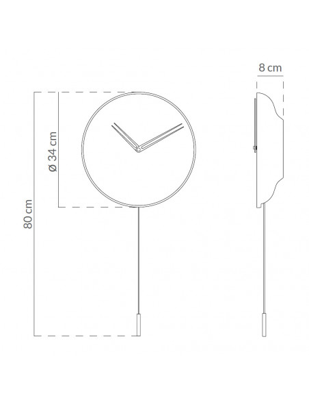 Ceas de perete pendul lux auriu/crom Swing Ø 34 cm, lemn masiv, ace metal, SWII - NOMON [4]