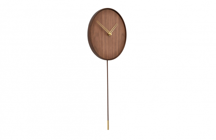 Ceas de perete pendul lux auriu/crom Swing Ø 34 cm, lemn masiv, ace metal, SWII - NOMON [8]