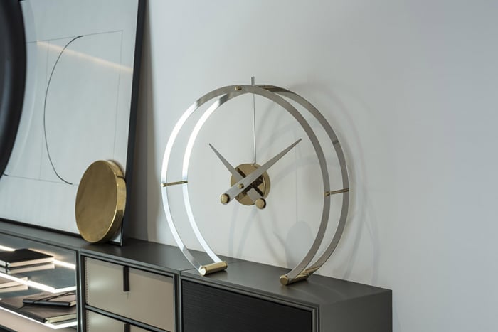 Ceas decorativ de masa Omega Ø43 cm crom cu auriu, alama si otel, OMG - NOMON [3]