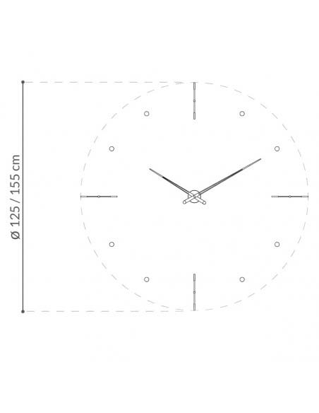 Ceas decorativ de perete auriu/crom Mixto premium Ø 125/155 cm, metal si lemn, MIWP - NOMON [2]