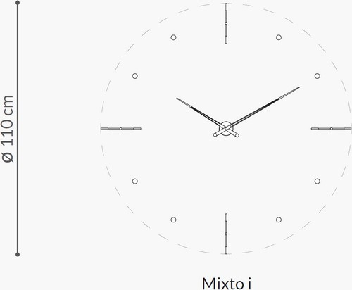 Ceas decorativ de perete crom Mixto premium Ø 110 cm, din metal, MII - NOMON [2]