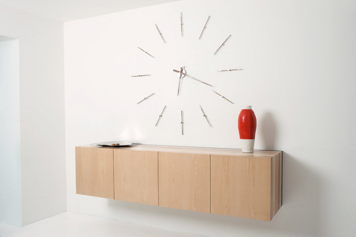 Ceas decorativ de perete diverse finisaje Merlin, din metal si lemn, design lux, MEWP12 / MEWG12 - NOMON [4]