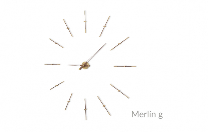 Ceas decorativ de perete diverse finisaje Merlin, din metal si lemn, design lux, MEWP12 / MEWG12 - NOMON [8]