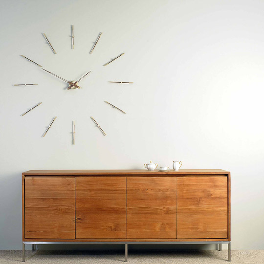 Ceas decorativ de perete diverse finisaje Merlin, din metal si lemn, design lux, MEWP12 / MEWG12 - NOMON [5]