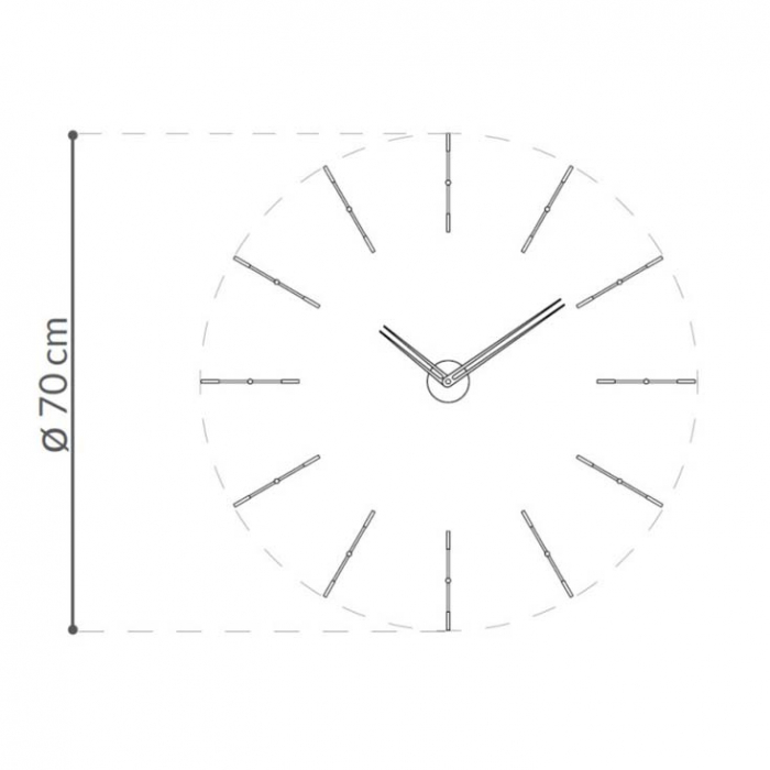 Ceas decorativ de perete diverse finisaje Mini Merlin Ø 70 cm, din metal si lemn, design lux, MMN12 - NOMON [2]