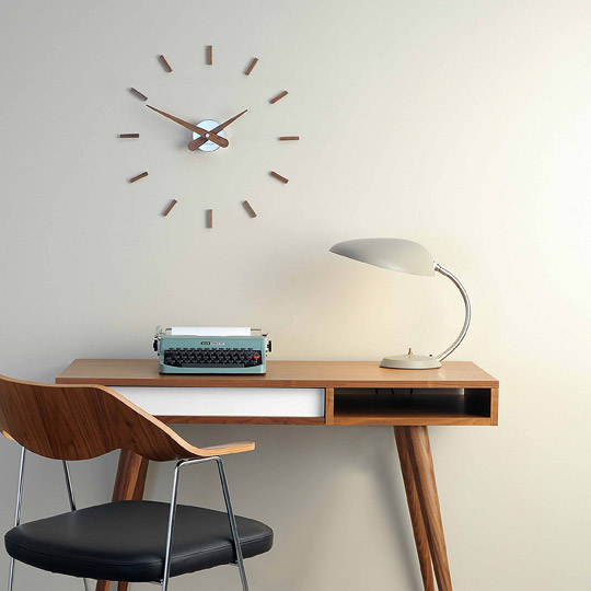 Ceas decorativ de perete Sunset premium Ø 50 cm, metal si lemn de nuc, Sunset - NOMON [4]