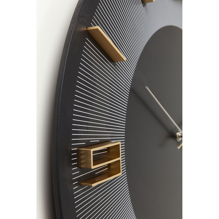 Ceas Decorativ Leonardo 29 48,5x4,5x48,5 cm, MDF și Aluminiu Negru, Auriu - Kare Design [3]