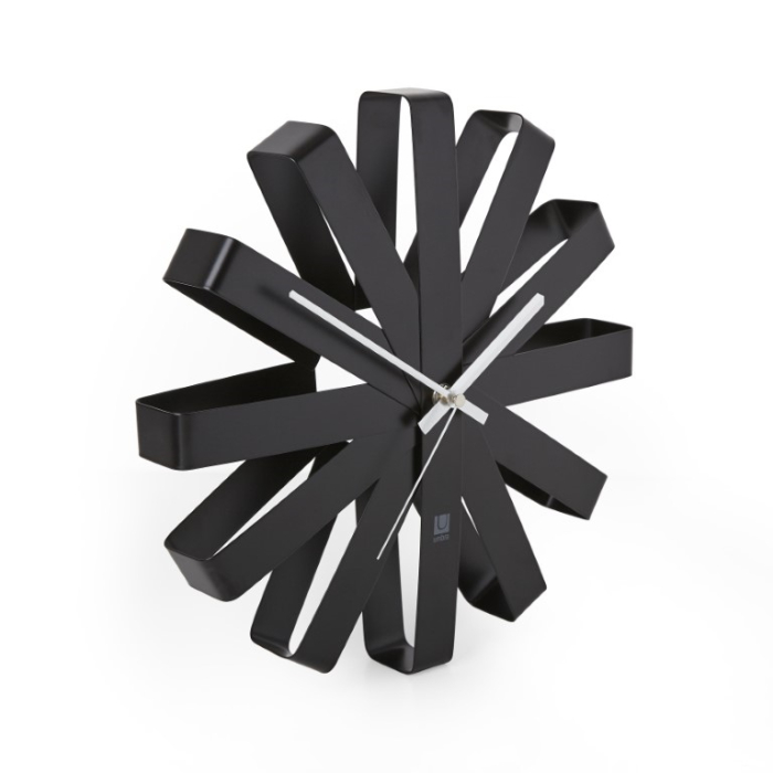 Ceas Decorativ Ribbon 31x6x31 cm, Stalowych Pasków Negru - Umbra [2]