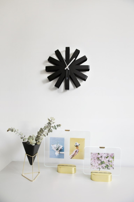 Ceas Decorativ Ribbon 31x6x31 cm, Stalowych Pasków Negru - Umbra [5]