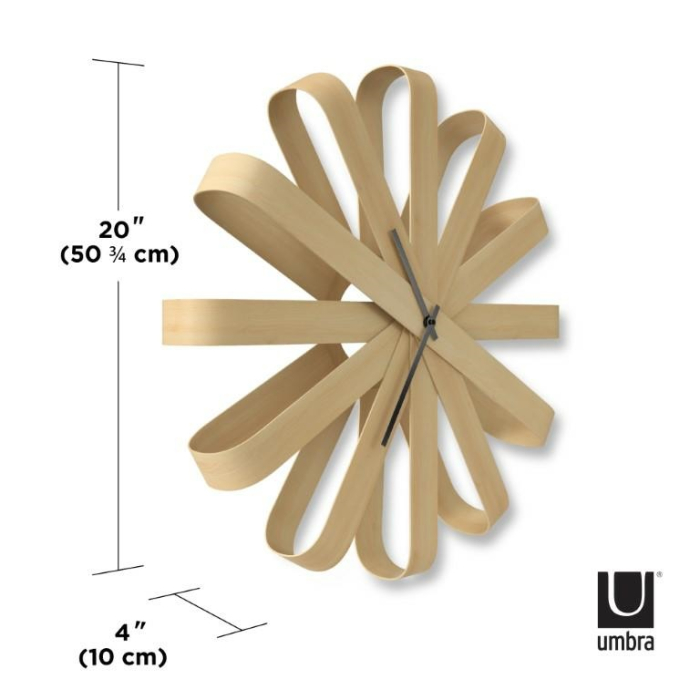 Ceas Decorativ Ribbonwood 52x10x52 cm, Lemn - Umbra [6]