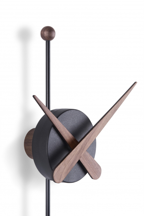 Ceas perete negru-nuc/stejar/alb-stejar Punta Ø 28 cm, polistiren, fibra de sticla si lemn, h 63 cm, PTANN - NOMON [2]