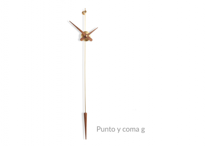 Ceas perete pendul lux crom/auriu/grafit/nuc Punto y Coma, 113 cm, metal si lemn de nuc, PCT0000N - NOMON [9]