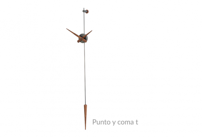 Ceas perete pendul lux crom/auriu/grafit/nuc Punto y Coma, 113 cm, metal si lemn de nuc, PCT0000N - NOMON [2]