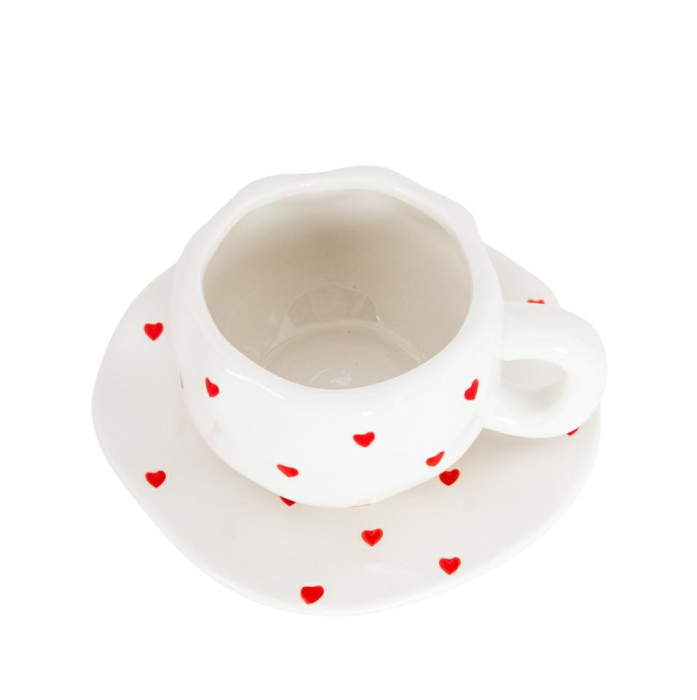 Ceașcă cu Farfurie Love, Ceramică Alb - SHP [2]