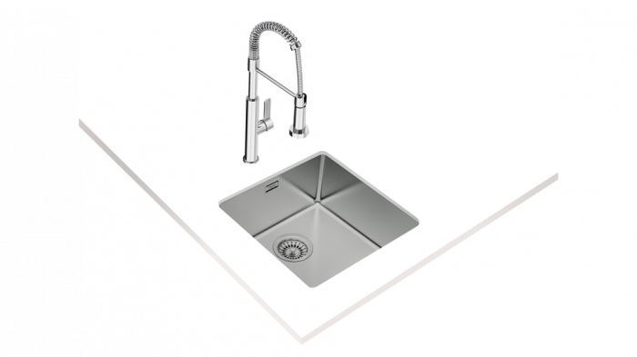 Chiuveta bucatarie inox cu 1 cuva  “PureLine” BE LINEA RS15 40.40, montaj sub blat -Teka [2]