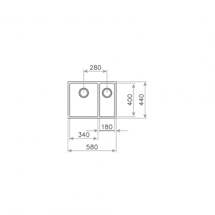 Chiuveta bucatarie inox cu 2 cuve  “PureLine” BE LINEA RS15 2B 580, montaj sub blat -Teka [5]