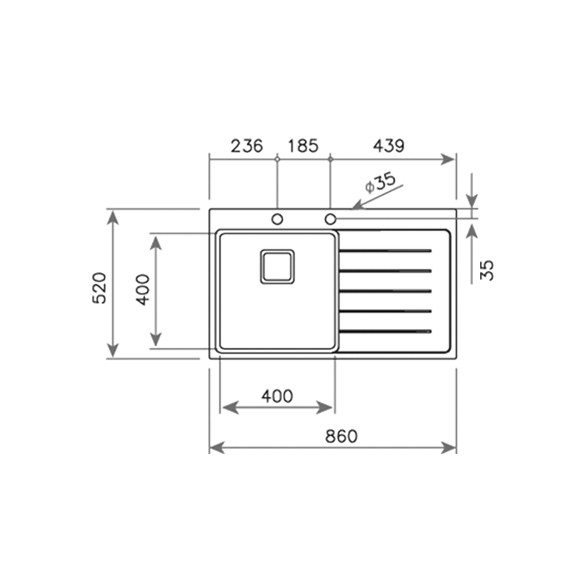 Chiuveta bucatarie inox  ZENIT RS15 1B 1D L 86 o cuva cu picurator -Teka [14]