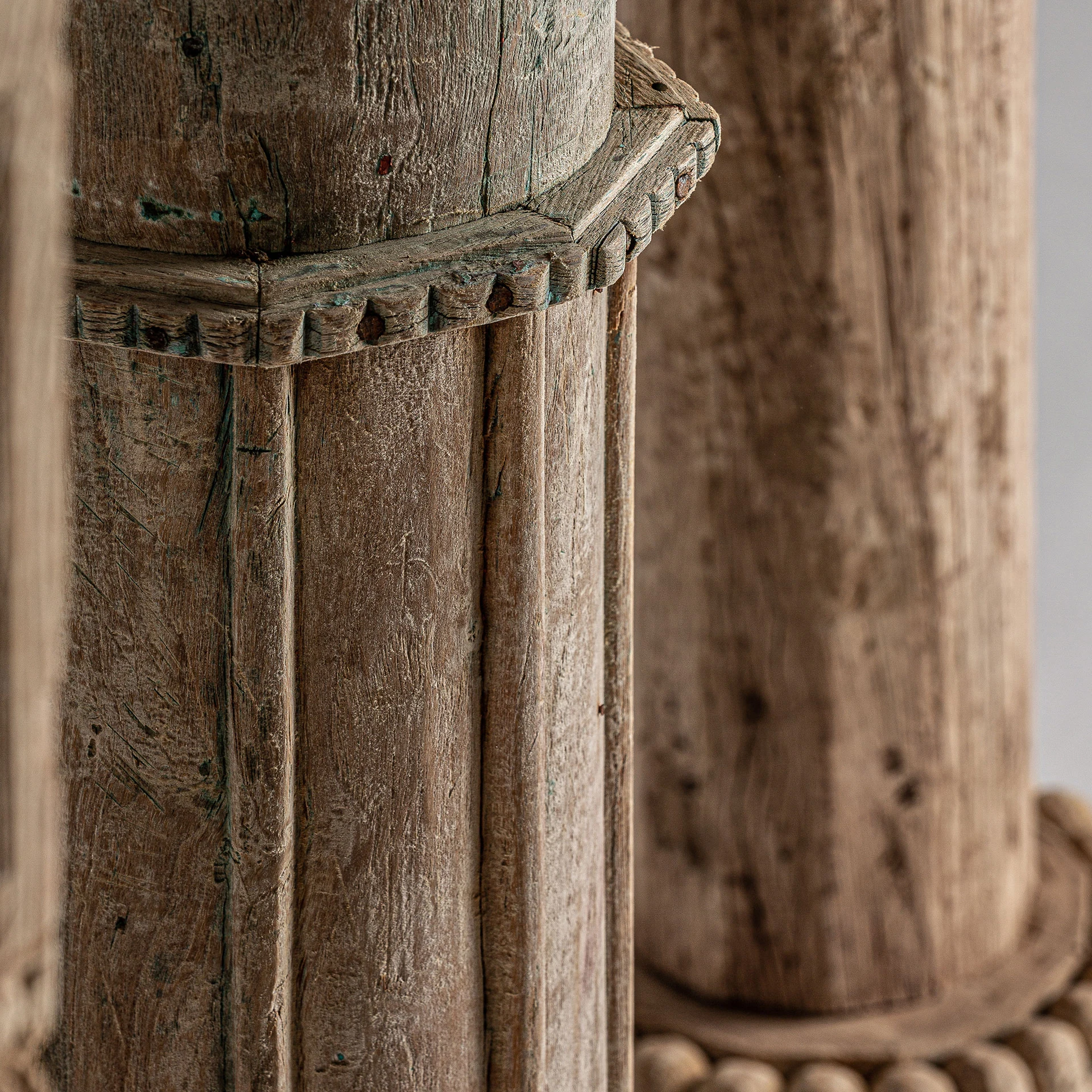 Coloana Decorativa din Lemn de Tec, Maro, 32x32x128 cm, Stil Etnic - VicalHome 32268 [19]
