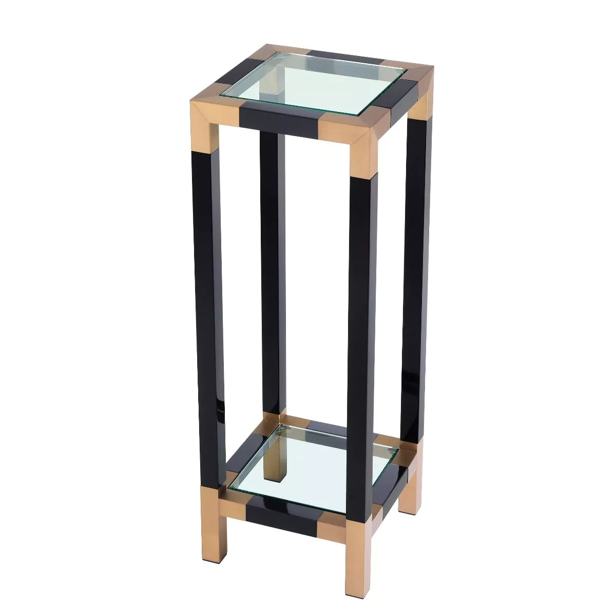 Coloana decorativa/ masuta inalta Royalton 35x35 cm, argintiu/ argiuntiu cu auriu/ negru cu auriu - din sticla | Eichholtz - 111985 [9]