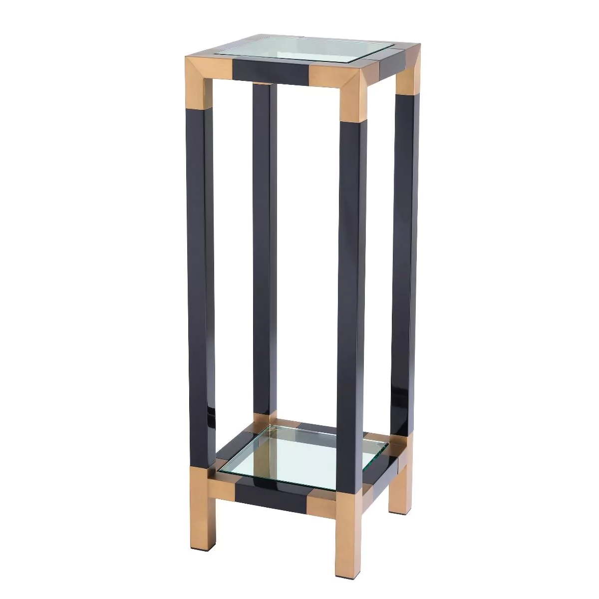 Coloana decorativa/ masuta inalta Royalton 35x35 cm, argintiu/ argiuntiu cu auriu/ negru cu auriu - din sticla | Eichholtz - 111985 [8]