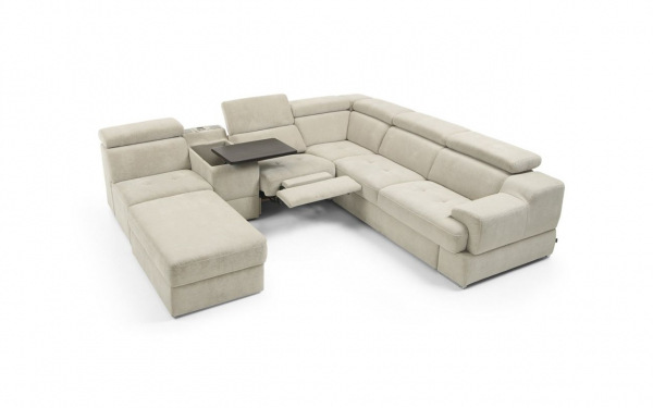 Coltar extensibil Belluno 359x270 cm cu bar si recliner electric, tapiterie personalizabila , BELLUNO 359 ST A1 - Gala Collezione [4]