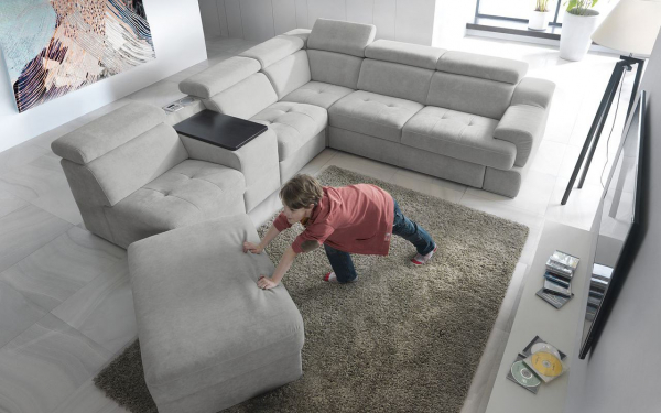 Coltar extensibil Belluno 359x270 cm cu bar si recliner electric, tapiterie personalizabila , BELLUNO 359 ST A1 - Gala Collezione [7]