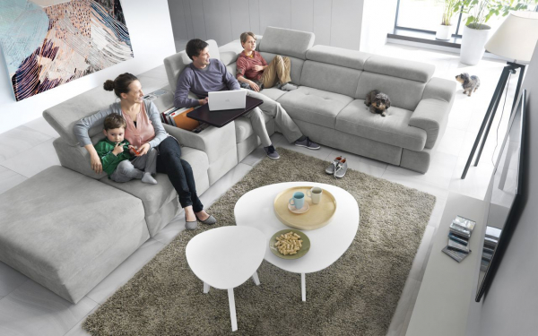 Coltar extensibil Belluno 359x270 cm cu bar si recliner electric, tapiterie personalizabila , BELLUNO 359 ST A1 - Gala Collezione [6]