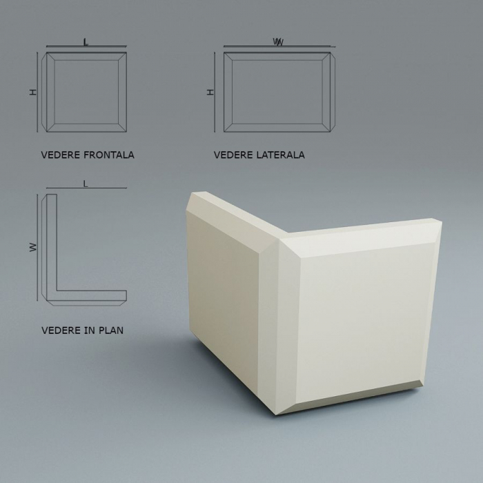 Coltar decorativ de exterior ET07A - 25x4.5x25x35 cm [3]