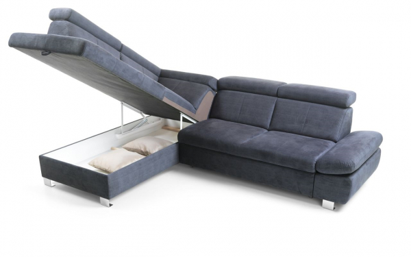 Coltar extensibil Happy 273x201 cm, lada depozitare, picioare metal, tapiterie personalizabila , HAPPY ST A1 - Gala Collezione [3]