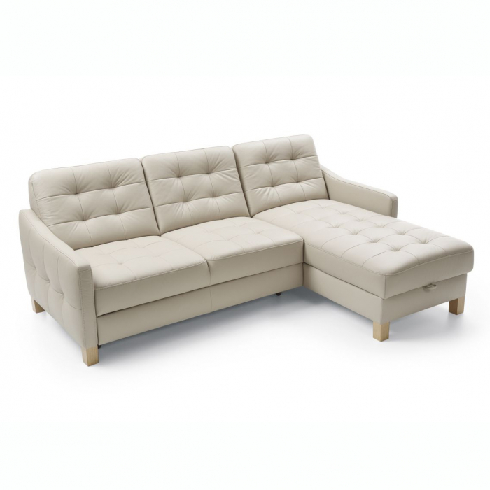 Coltar extensibil Malmo 217x157 cm cu lounger, lada depozitare, picioare lemn, tapiterie personalizabila , MALMO ST A1 - Gala Collezione [8]