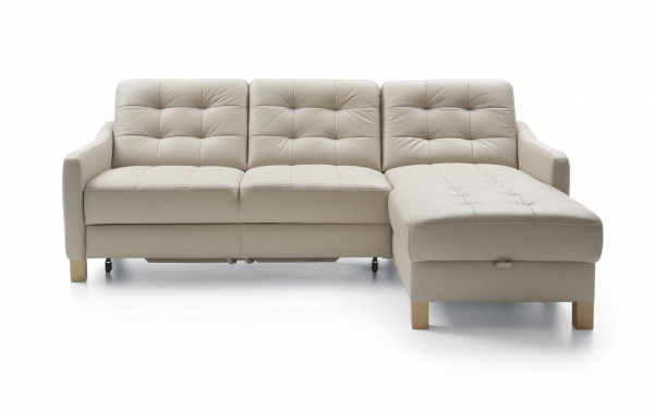 Coltar extensibil Malmo 217x157 cm cu lounger, lada depozitare, picioare lemn, tapiterie personalizabila , MALMO ST A1 - Gala Collezione [2]
