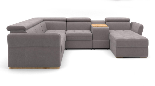 Coltar extensibil in forma de ‚ÄùU‚Äù Massimo 309x268x187 cm cu bar si lounger, tapiterie personalizabila , MASS 309 ST A1 - Gala Collezione [2]