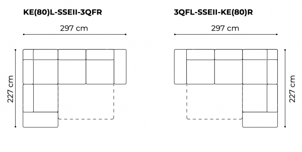 Coltar Plaza 297x227 cm, zona extensibila dormit, spatiu depozitare, tapiterie personalizabila , PLAZA CORN 297 ST A1 - Gala Collezione [5]
