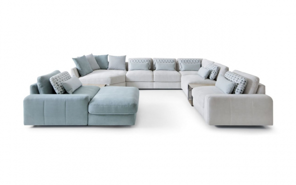 Coltar Serena in forma de ‚ÄùU‚Äù 417x353x331 cm, zona extensibila dormit, tapiterie personalizabila , SERENA 417 ST A1 - Gala Collezione [4]