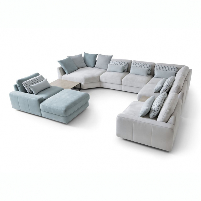 Coltar Serena in forma de ‚ÄùU‚Äù 417x353x331 cm, zona extensibila dormit, tapiterie personalizabila , SERENA 417 ST A1 - Gala Collezione [8]