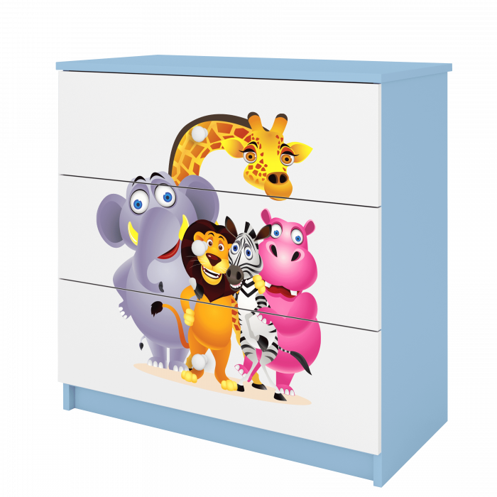 Comoda camera copii cu sertare Babydream si desen animalute, 80,5x80 cm MDF [2]