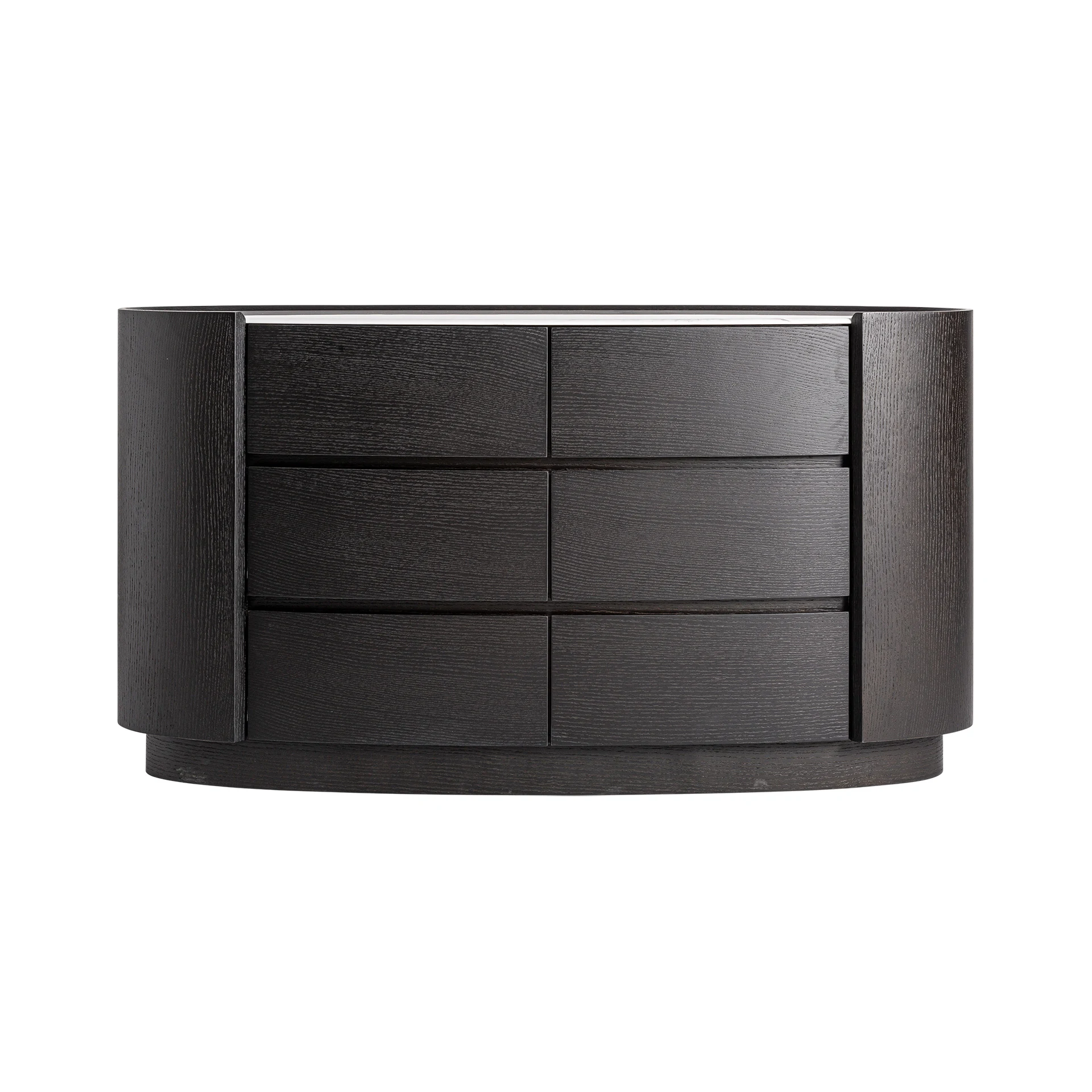 Comoda cu Sertare din Furnir de Stejar, Piatra Sinterizata si Contraplacat, Negru, 140x45x75 cm, Stil Contemporan - VicalHome 36390 [2]