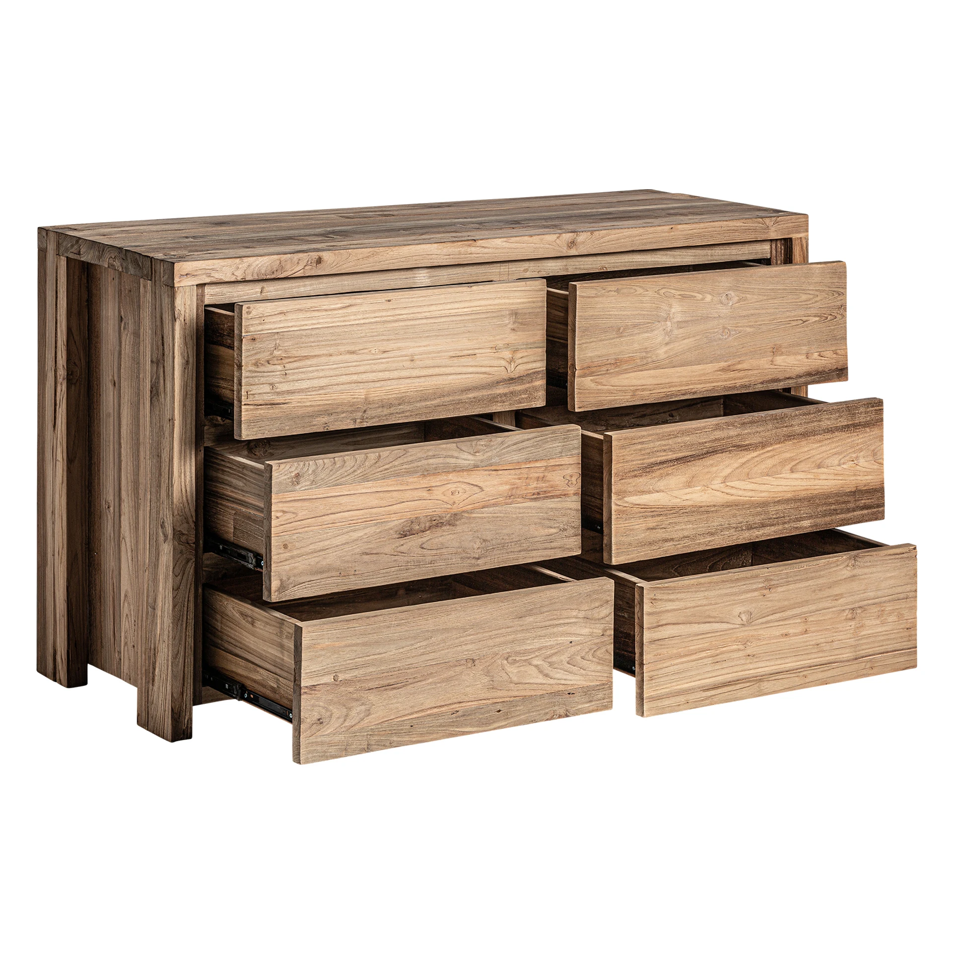 Comoda cu Sertare din Lemn de Cale Ferata, Maro, 140x50x80 cm, Stil Colonial - VicalHome 32941 [18]