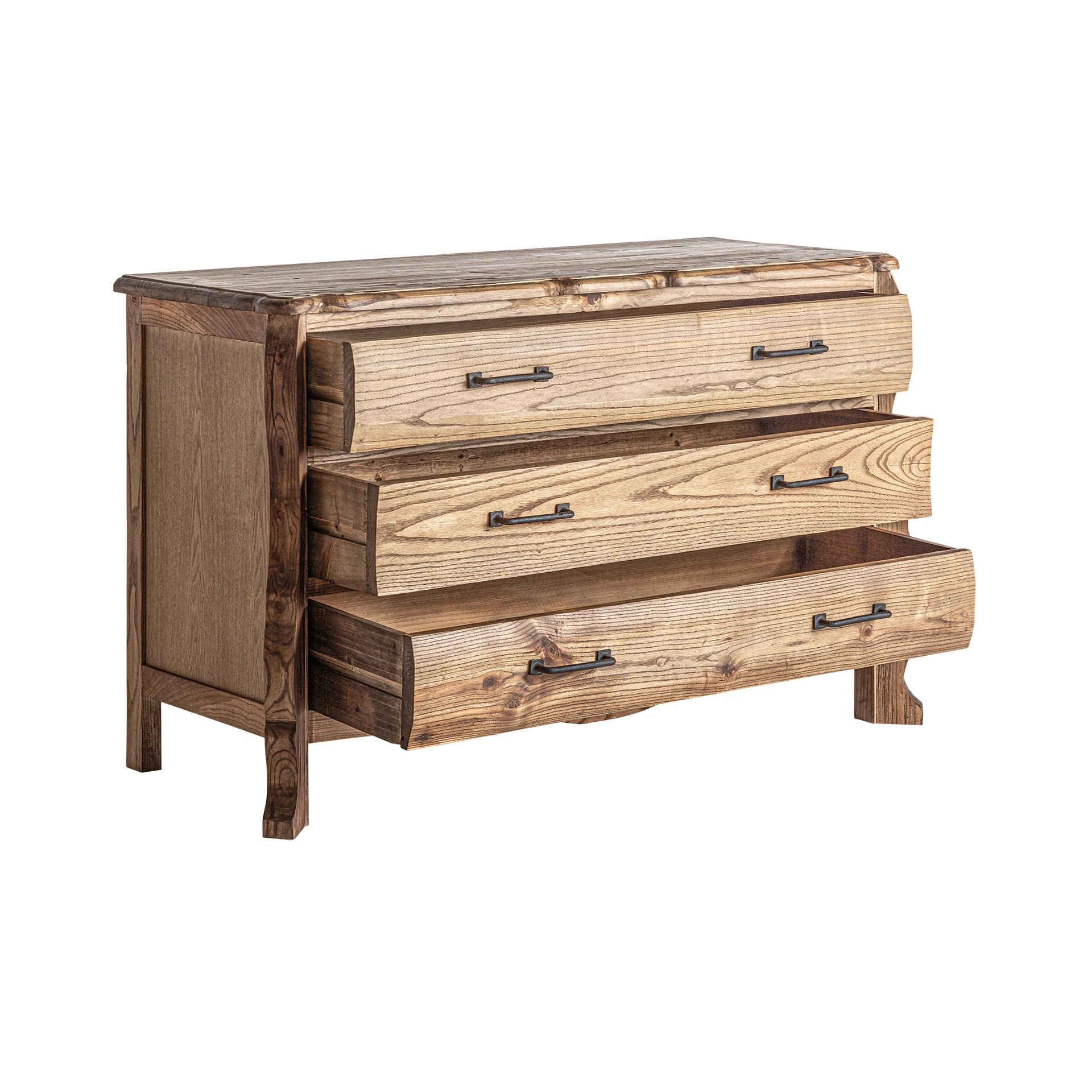Comoda cu Sertare din Lemn de Ulm, Maro, 130x50x80 cm, Stil Colonial - VicalHome 33139 [9]