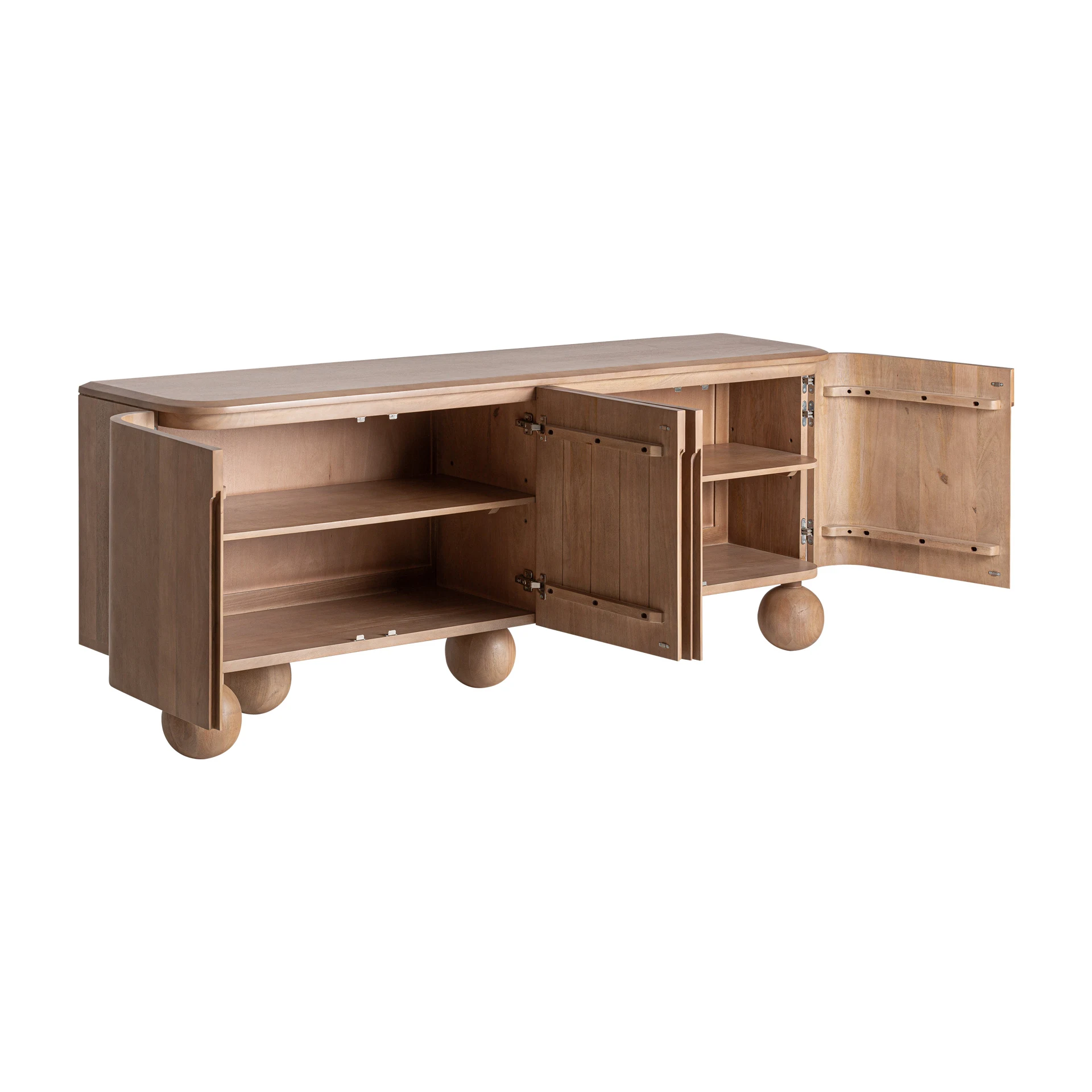 Comoda Inalta din Lemn de Mango, Maro, 210x45x81 cm, Stil Contemporan - VicalHome 37081 [11]