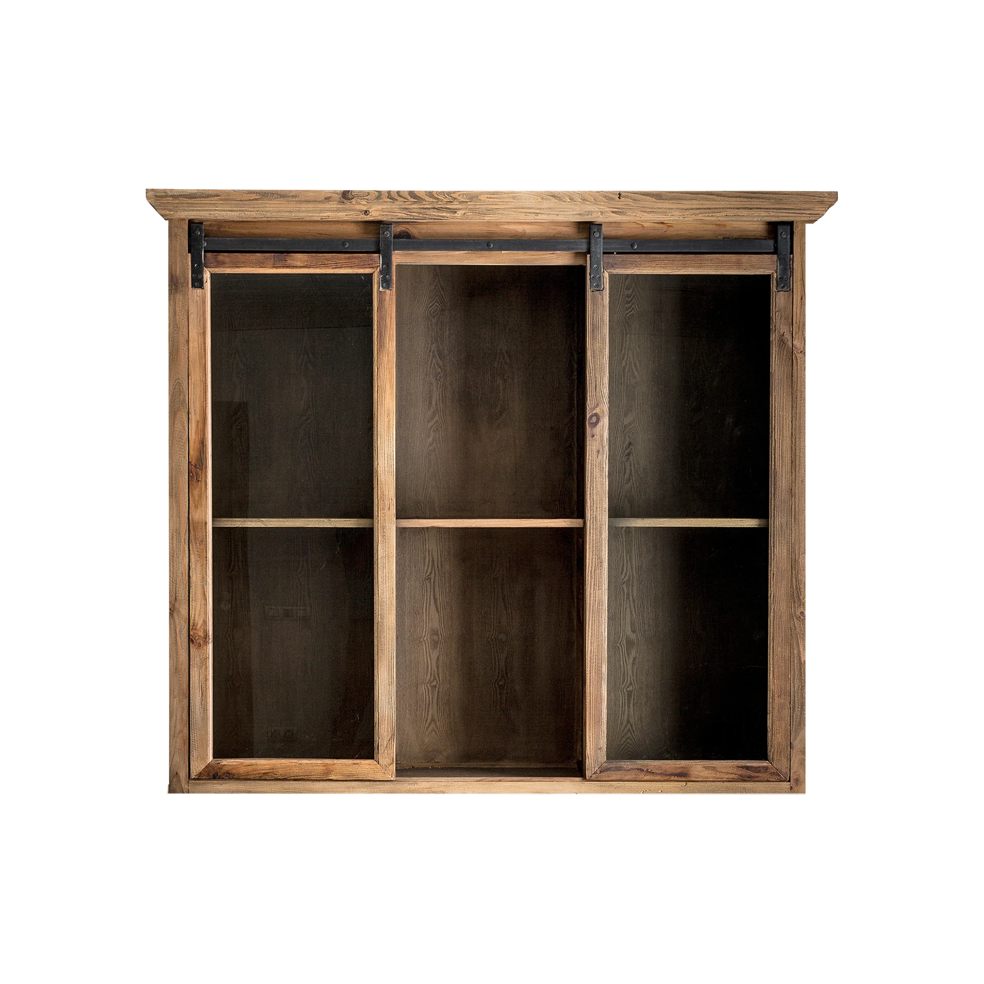 Comoda Inalta din Lemn de Pin Reciclat, Negru, 168x45x160 cm - VicalHome 27011 [5]