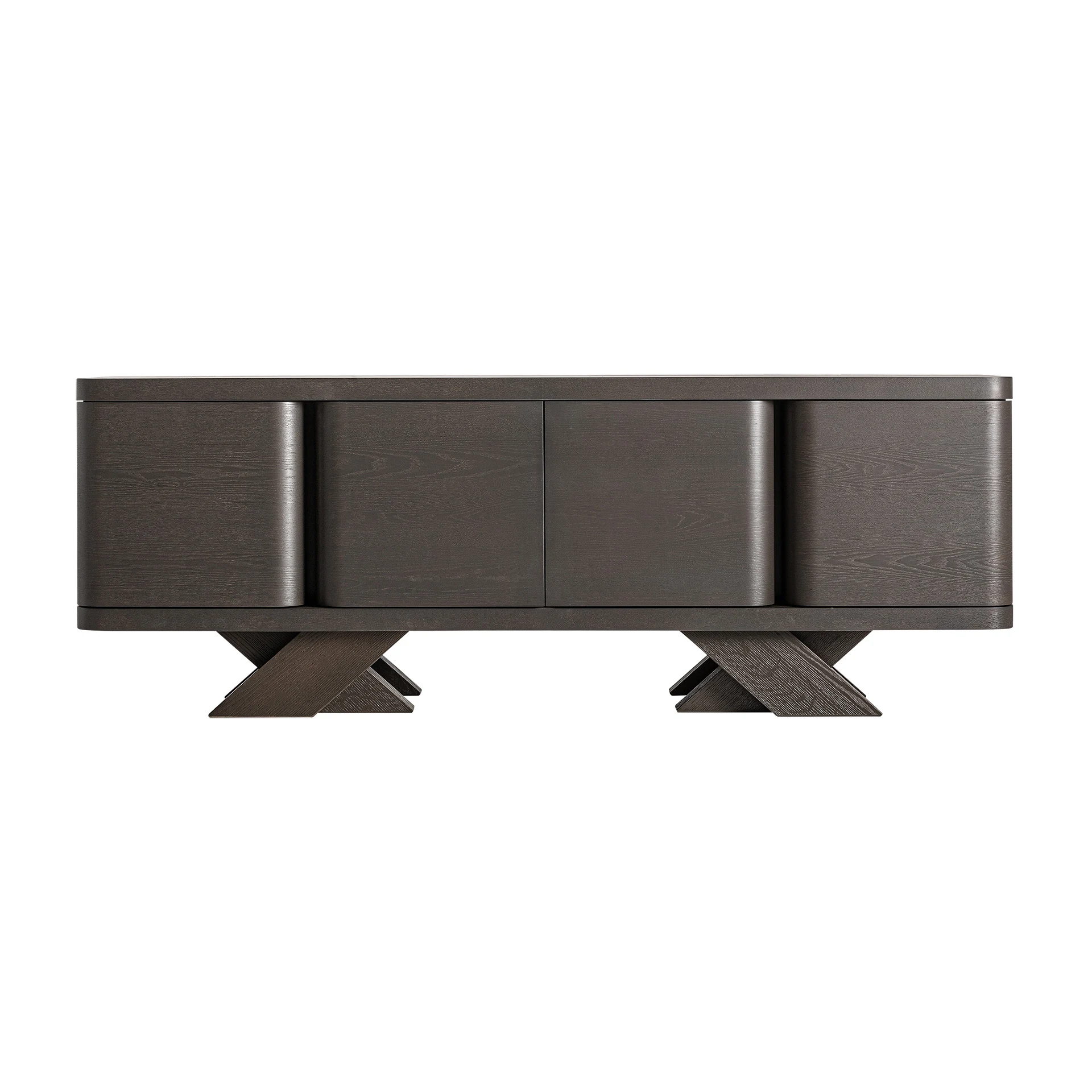 Comoda Inalta din Lemn de Stejar, Negru, 210x48x76 cm, Stil Art Deco - VicalHome 36851 [2]