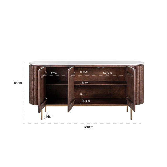 Comoda lux lemn stejar Daiva, 180 cm, blat marmura artificiala, 7565 - Richmond Interiors [7]